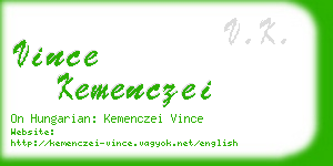 vince kemenczei business card